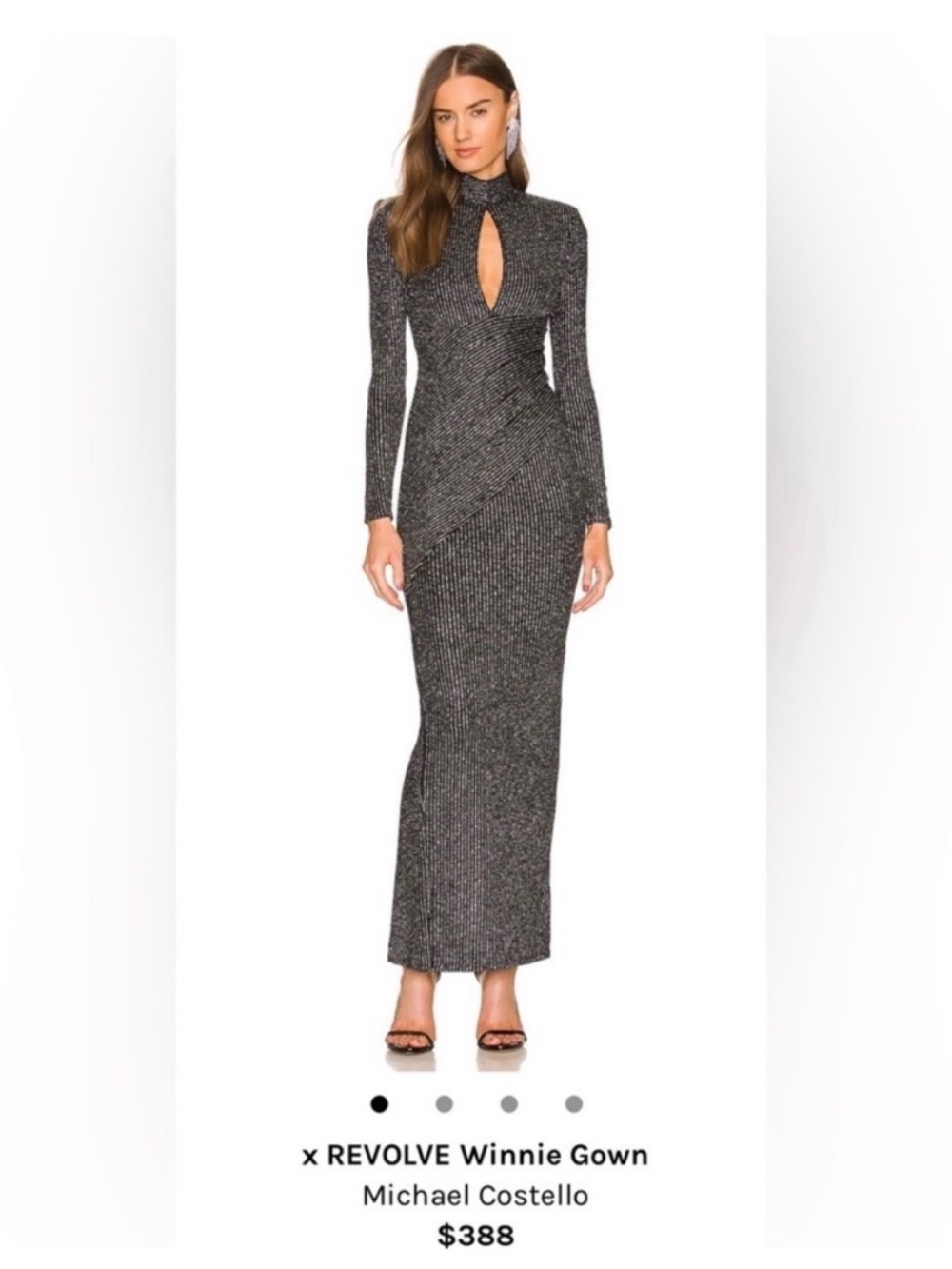 Michael Costello Silver Maxi Dress